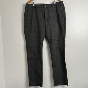 Bonobos Men's Gray Plaid Dress Pants Size 38x34‎ Slim Fit Cotton Blend